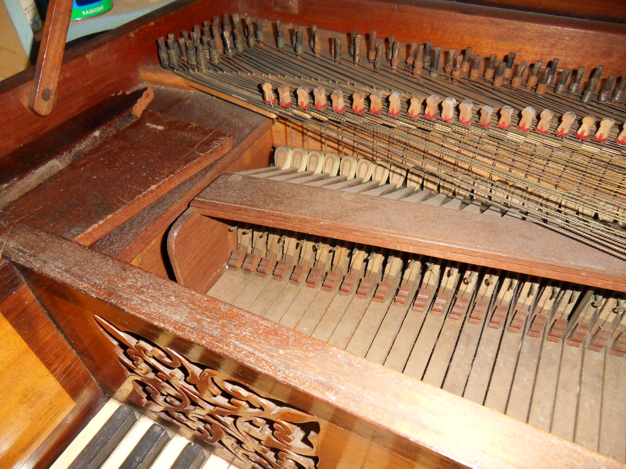 bentside lid and hinges c 1760 mahogany with unpolished