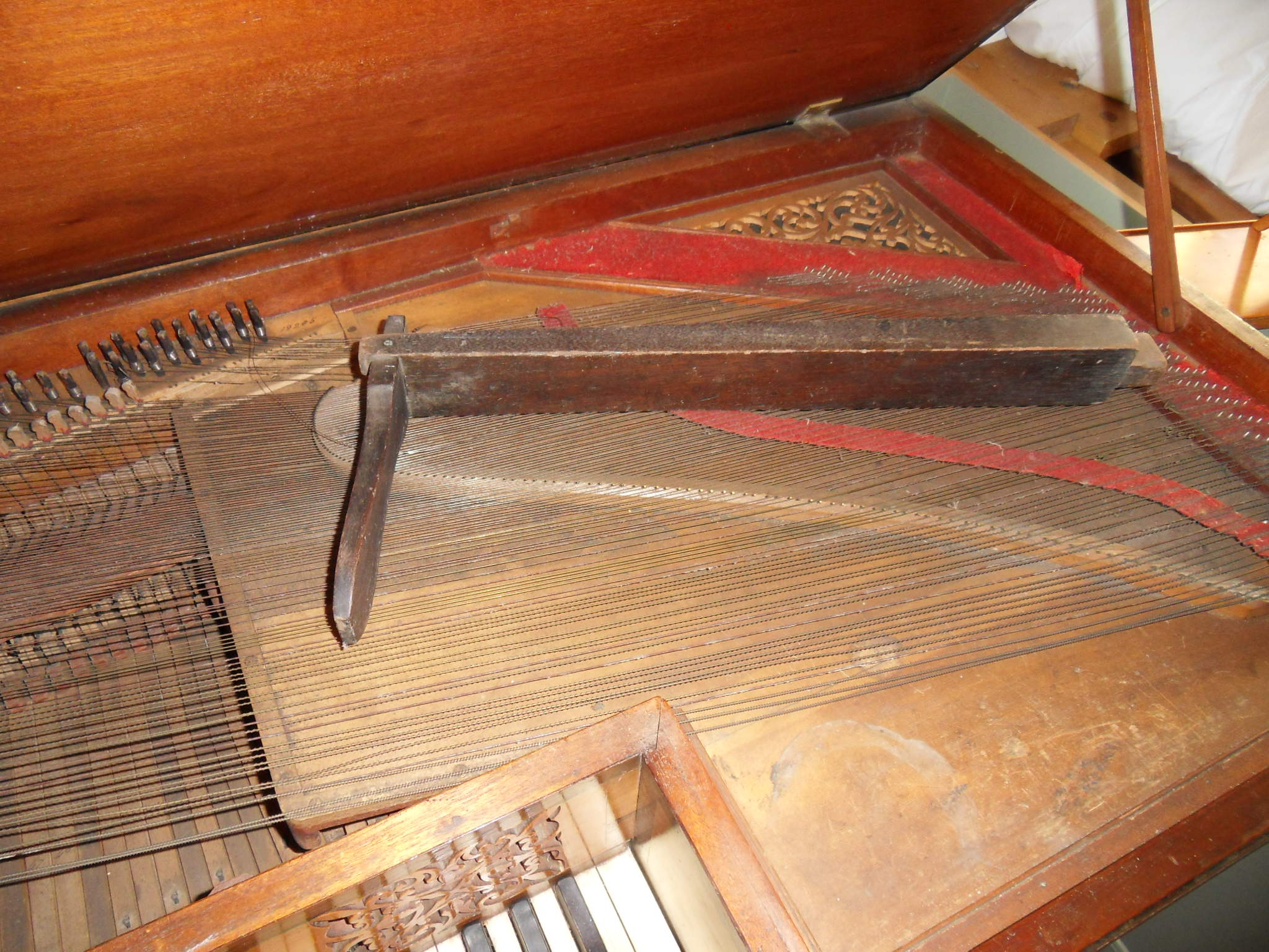 bentside lid and hinges c 1760 mahogany with unpolished