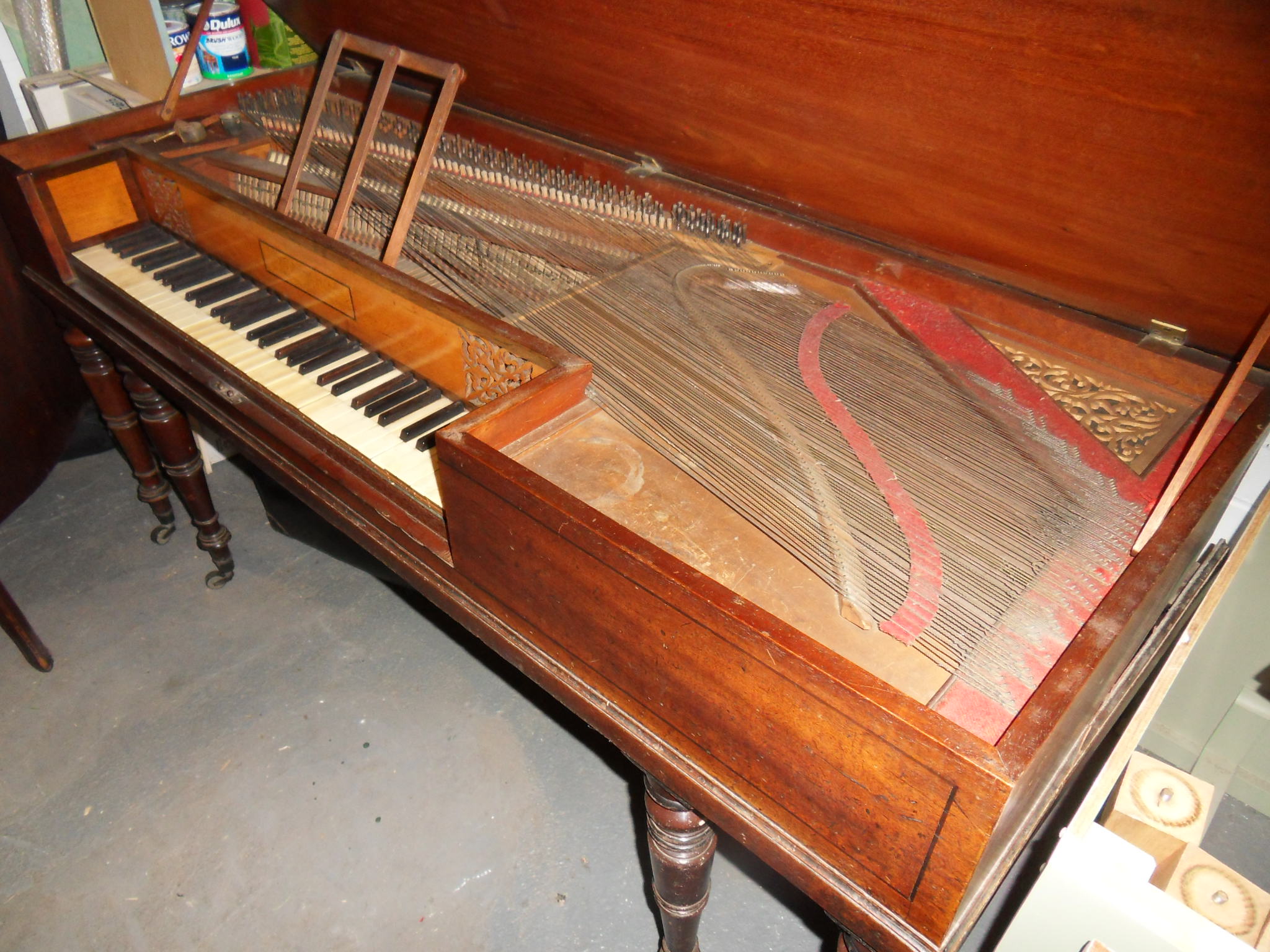 bentside lid and hinges c 1760 mahogany with unpolished