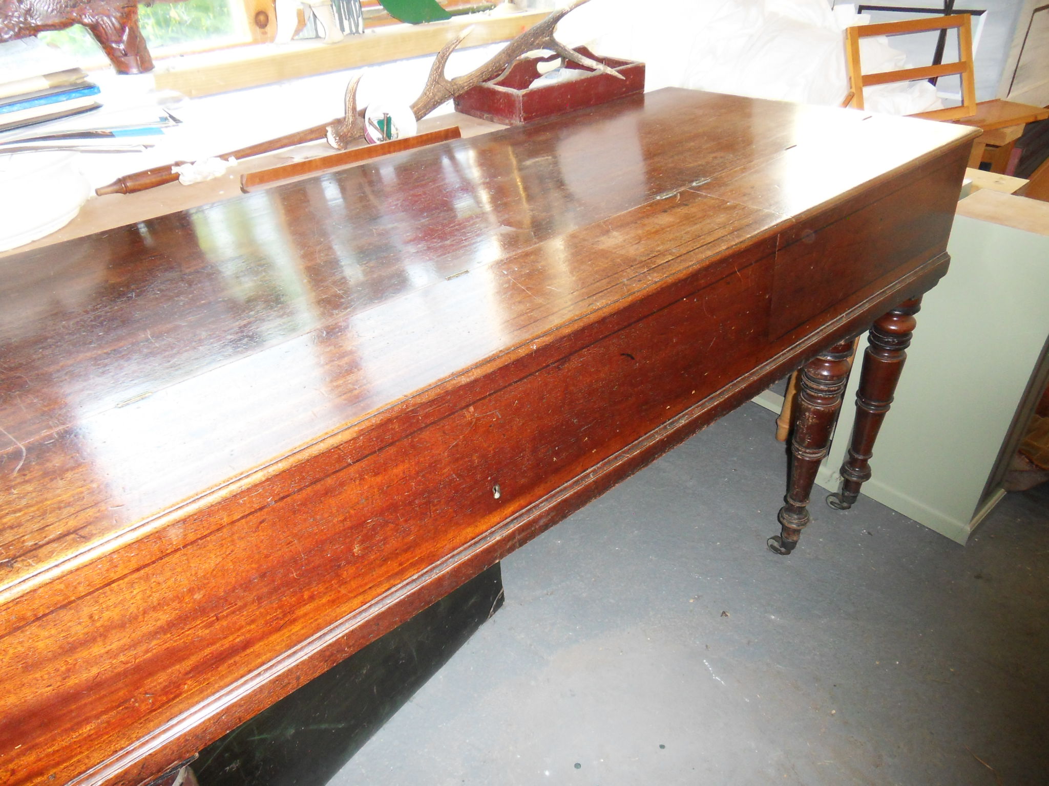 bentside lid and hinges c 1760 mahogany with unpolished