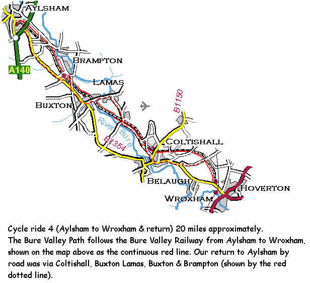 Marriotts Way Norwich Map Cycle Ride 4