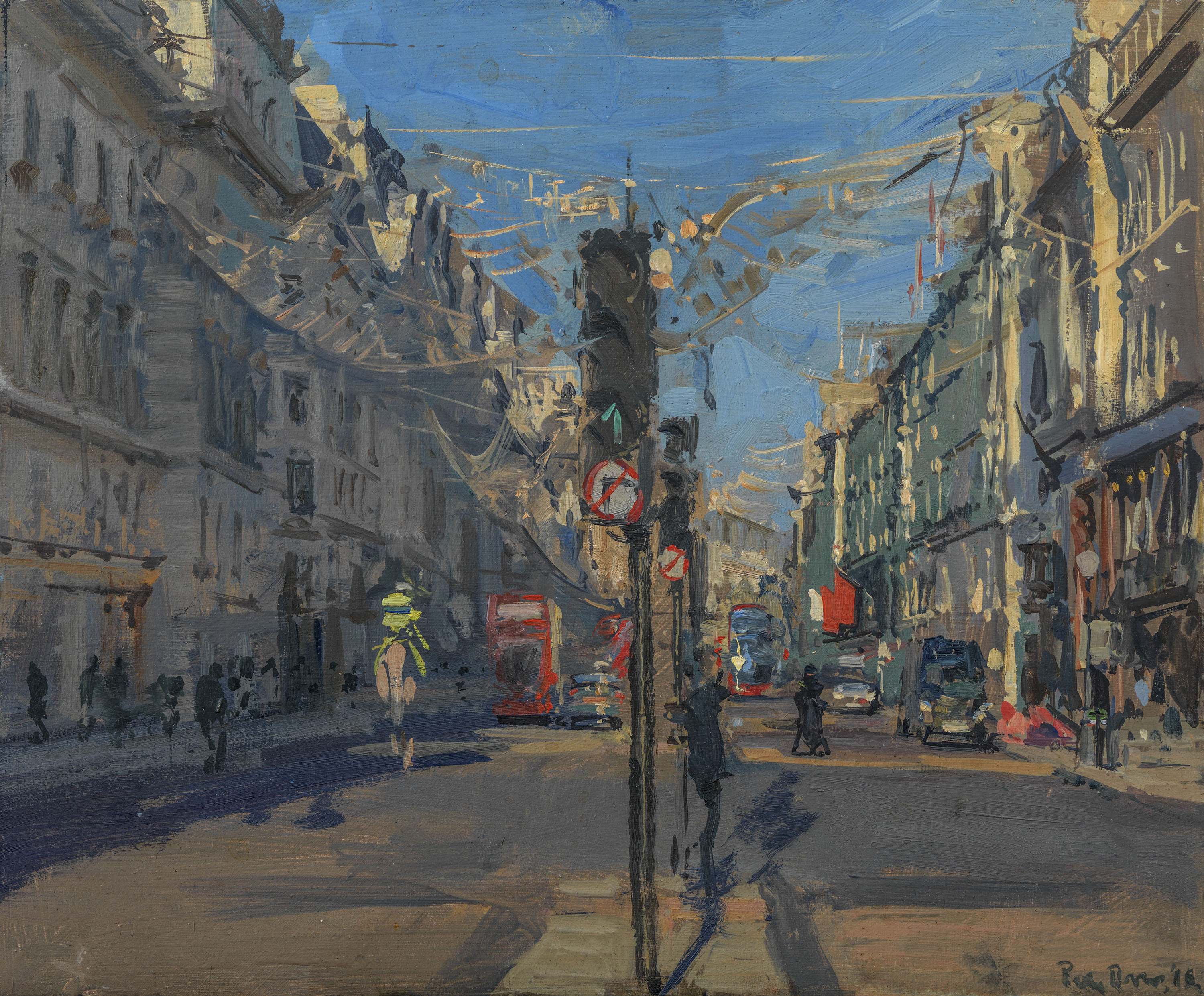 The Christmas Lights on Regent Street in the Winter Sun Peter Brown