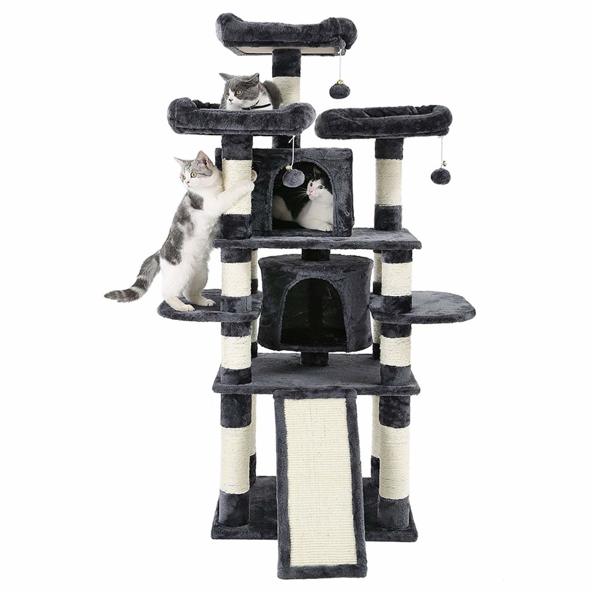 FEANDREA 67 inches MultiLevel Cat Tree for Large Cats, with Cozy