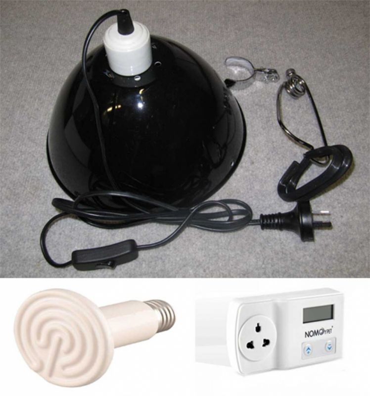 Reptile Brooder Kit with 10inch Aluminium shade, WHITE