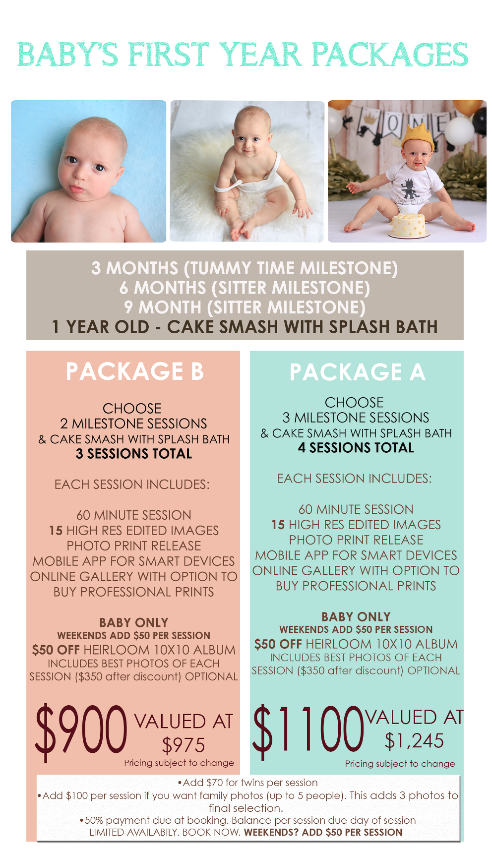 Baby&#039, First Year Photo Packages