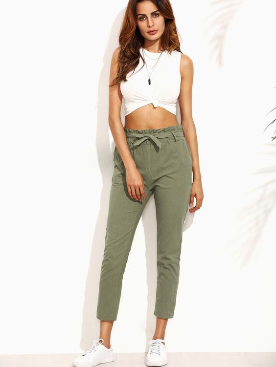 Frill Tie Waist Pants