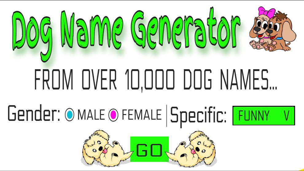 Dog Name Generator Petmoo
