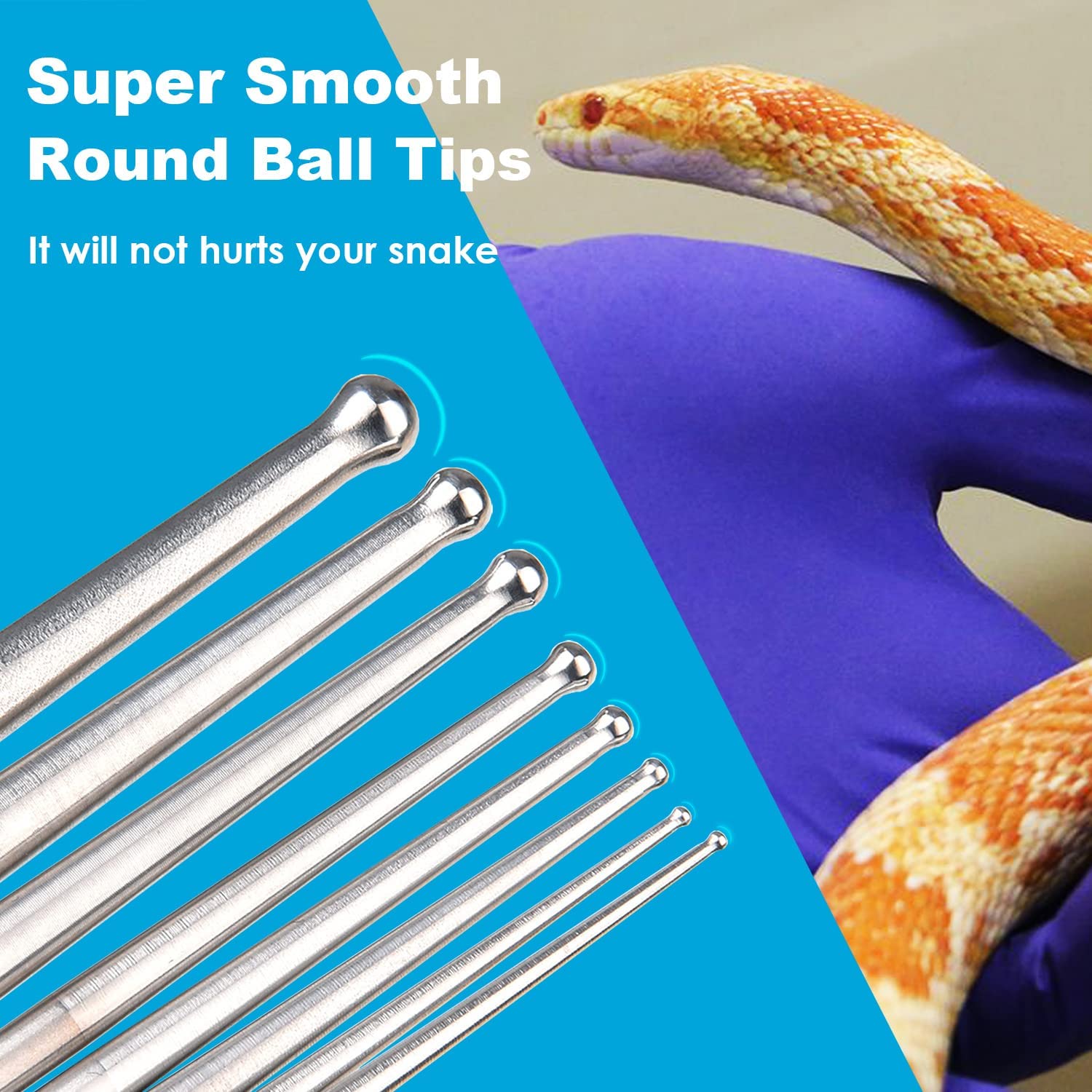Snake Probe Kit 8 Pieces Professional Portable For Snakes Reptiles
