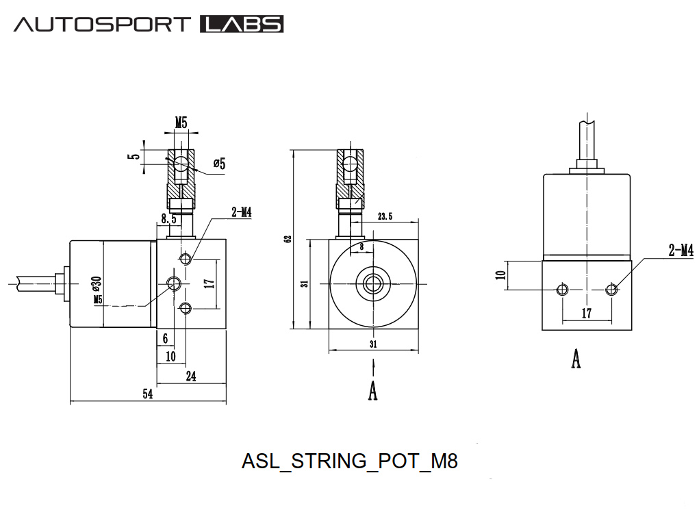 Autosport Labs Plug and Play String Potentiometer Petrel Data Systems