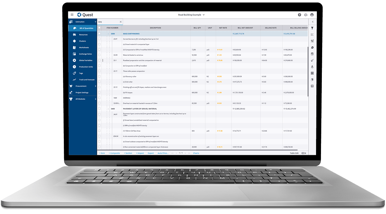 Construction Project Estimating Estimating & Tracking Software