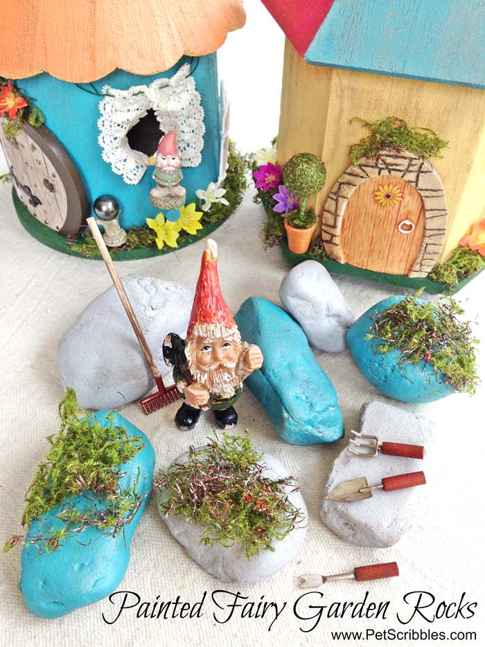 Painted Fairy Garden Rocks Garden Sanity by Pet Scribbles