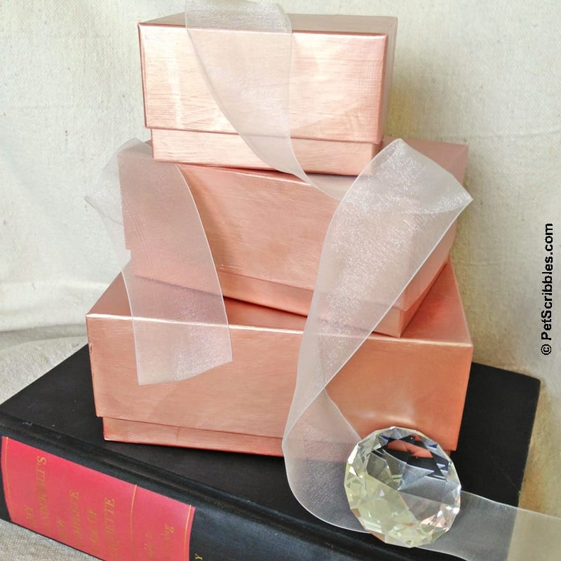DIY Rose Gold Stacking Boxes