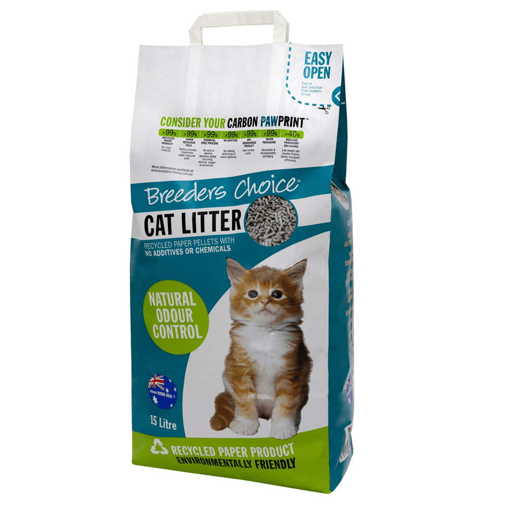 Breeders Choice Biodegradable Natural Odour Control Cat Litter 3 Sizes
