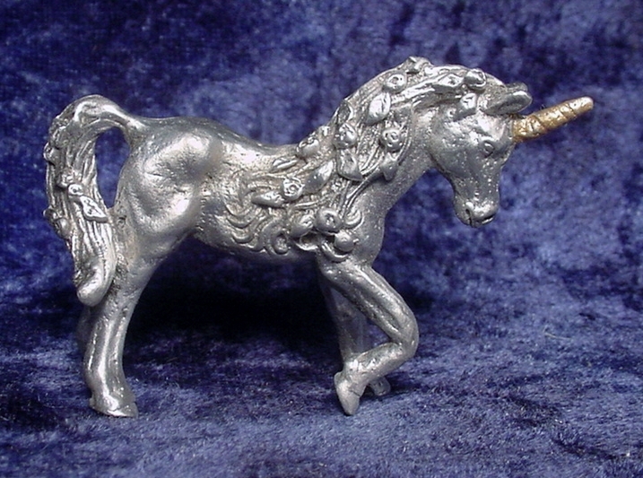 Pewter Unicorn and Pewter Pegasus Figurines