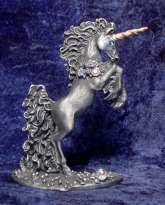 Pewter Unicorn and Pewter Pegasus Figurines