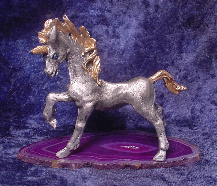 Pewter Unicorn and Pewter Pegasus Figurines