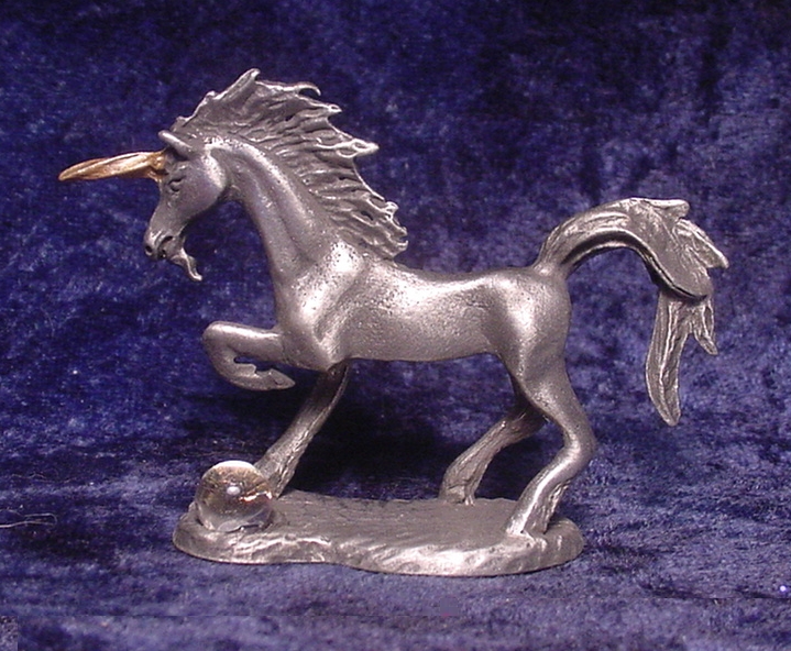 Pewter Unicorn and Pewter Pegasus Figurines