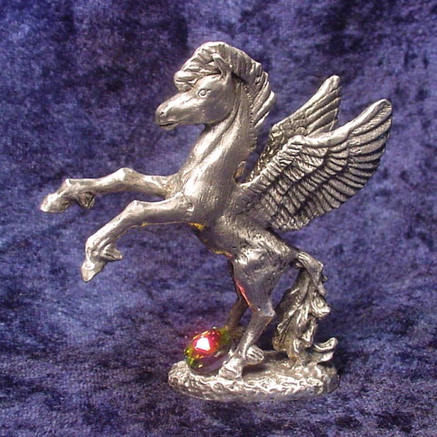 Pewter Unicorn and Pewter Pegasus Figurines