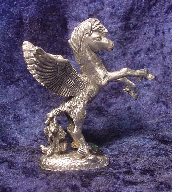 Pewter Unicorn and Pewter Pegasus Figurines