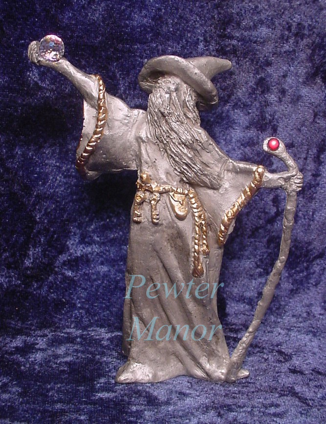 Pewter Wizard, Sorceress, and Witch Figurines
