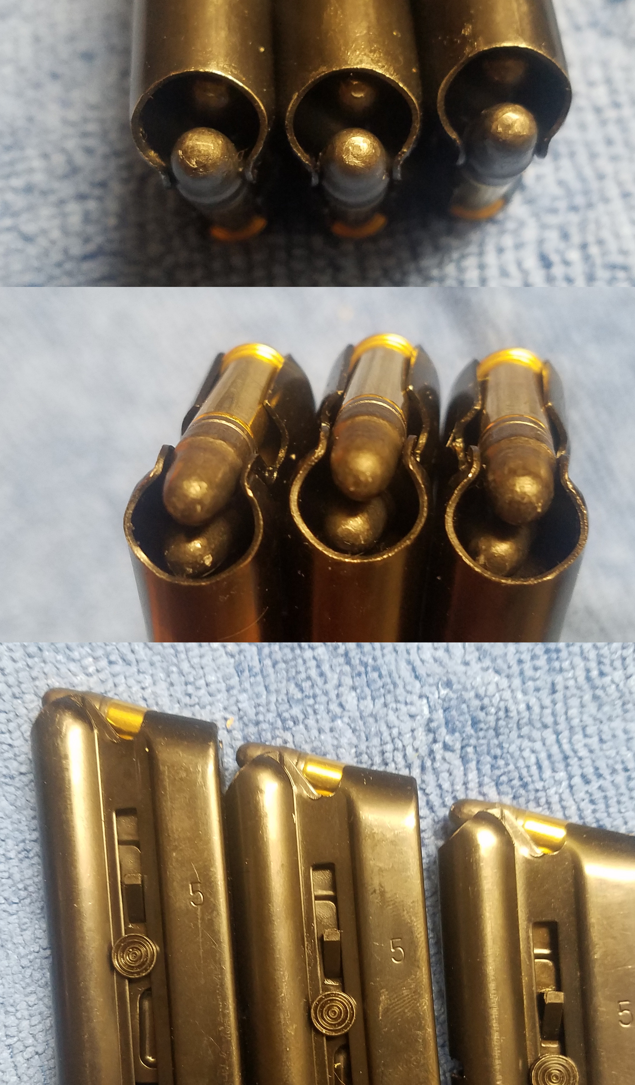 Smith & Wesson Model 41 rounds damaged in magazine, prior to feeding