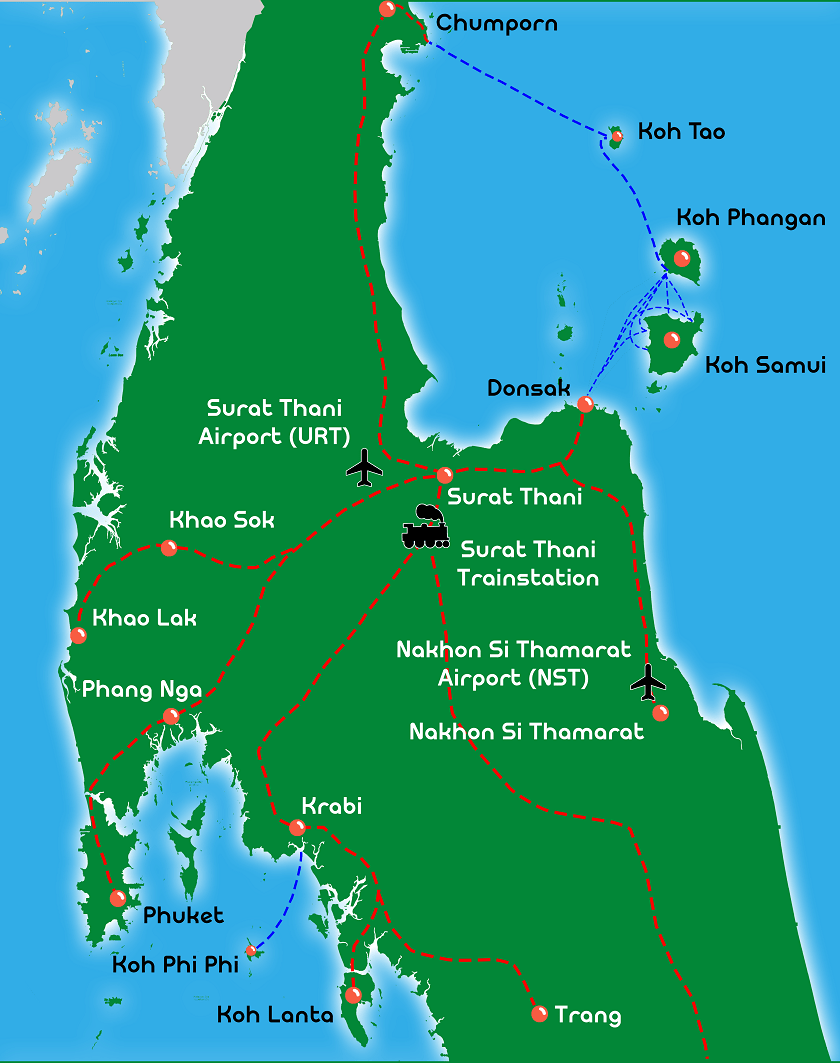 Route Map Memo TravelKoh Phangan
