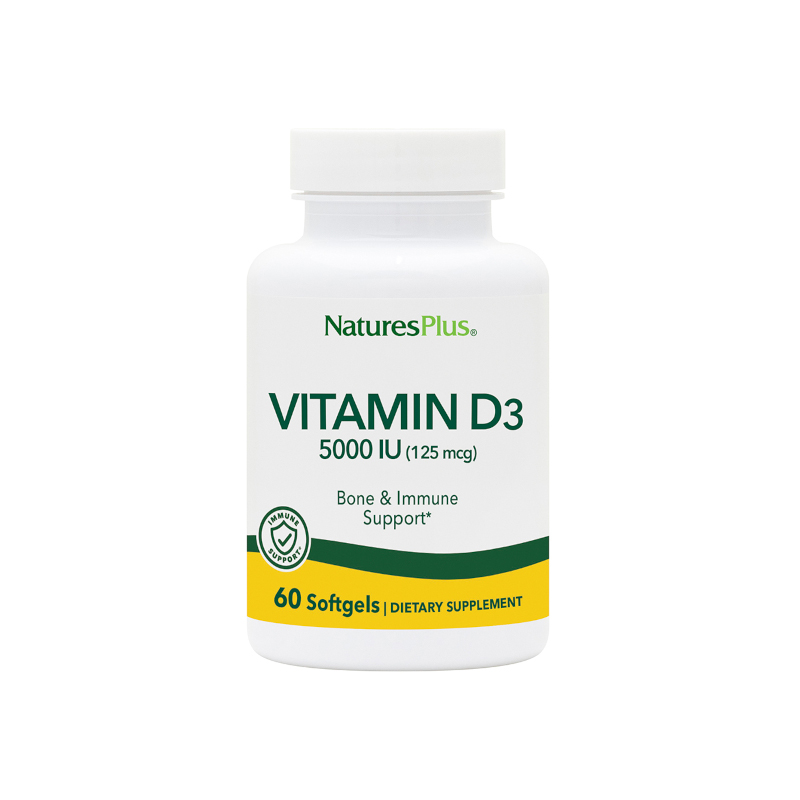 Nature’s Plus Vitamin D3 5000 IU 60softgels Pharmacy128