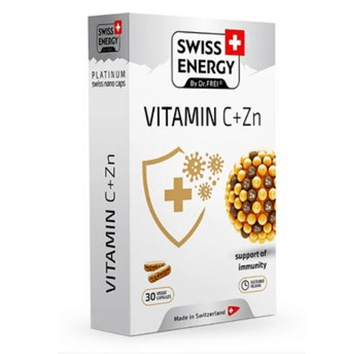 Swiss Energy Vitamin C(500mg) + Zn(12mg) 30 capsules Pharmacy Panayiotou