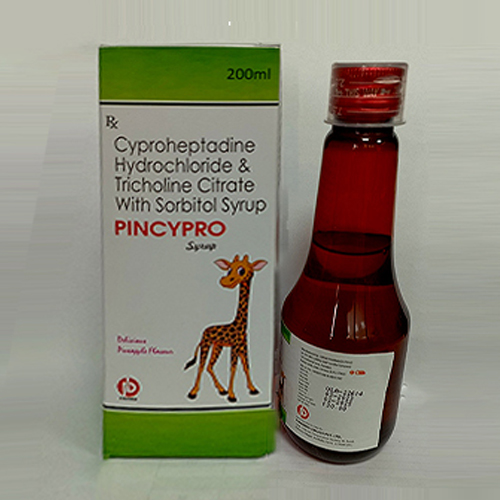 Pincypro Syrup Cyproheptadine Hydrochloride & Tricholine Citrate With Sorbitol Syrup Pinamed