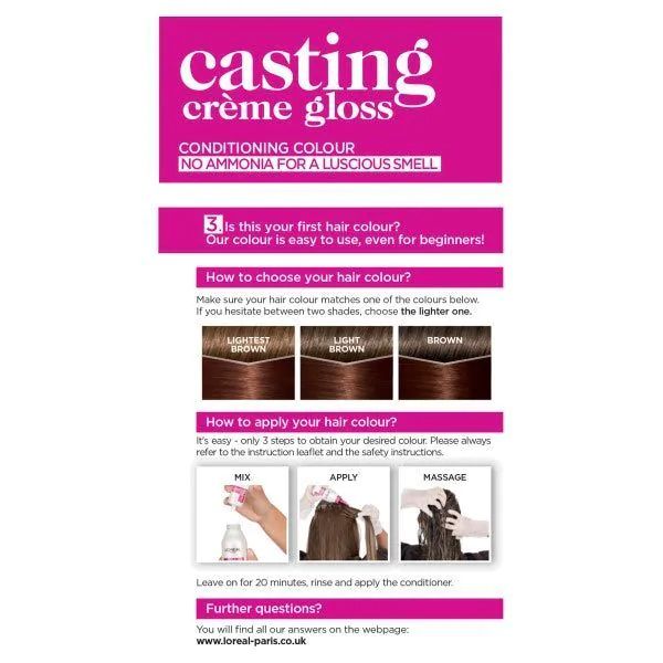 L'Oreal Casting Creme Semi Permanent Hair Dye Gloss 535 Chocolate
