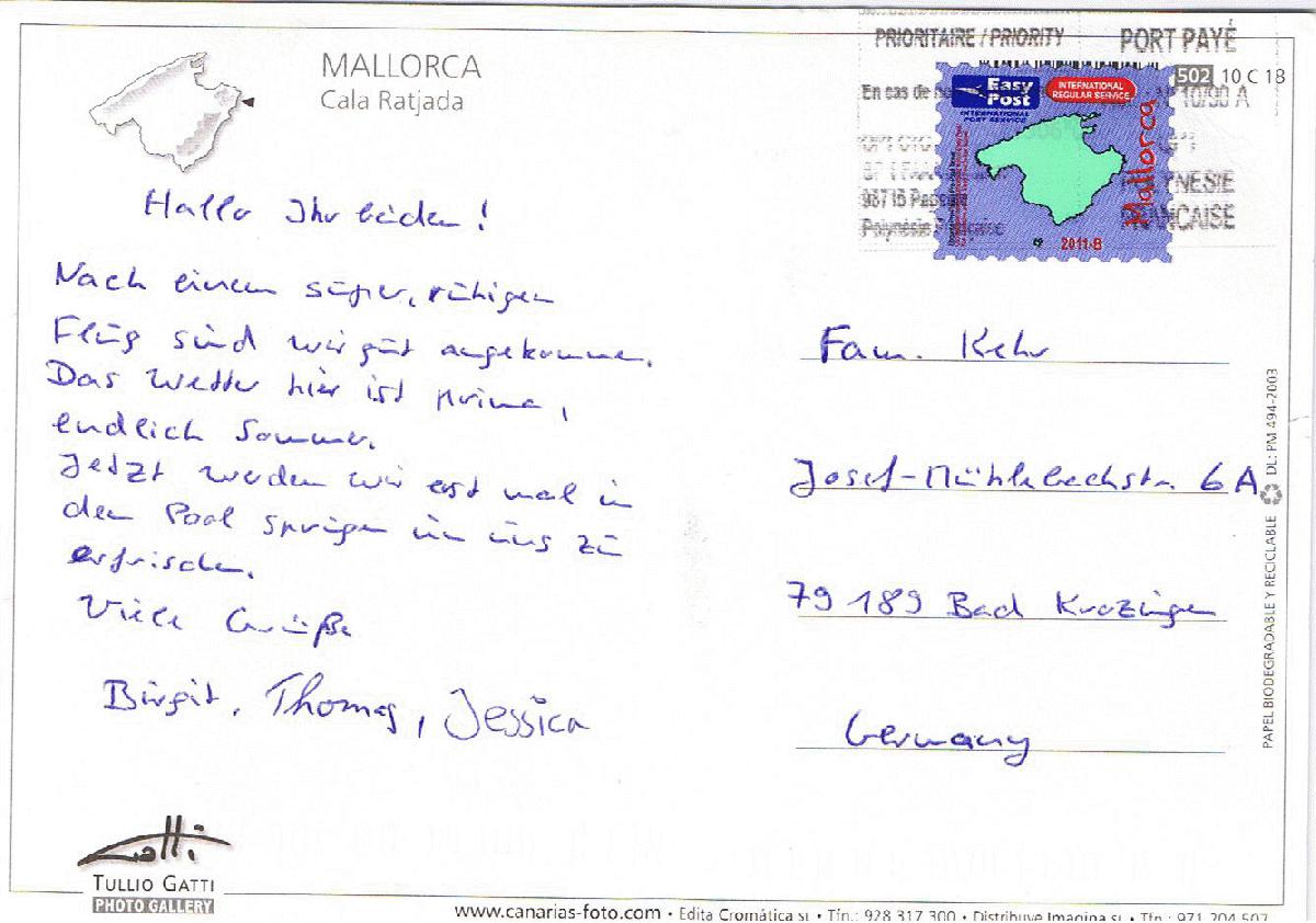 PhilaSeiten.de Privatpostbriefmarken auf Sendungen aus dem Ausland auf