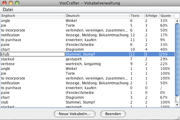 VocCrafter Der VokabelTrainer