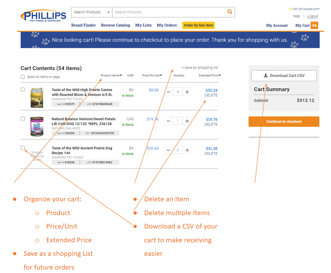 Update Your Cart Phillips Pet Food & Supplies