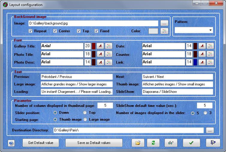 Screenshot of Photo Gallery Generator