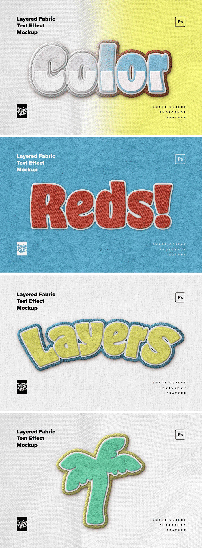 Layered Fabric Text Effect Mockup