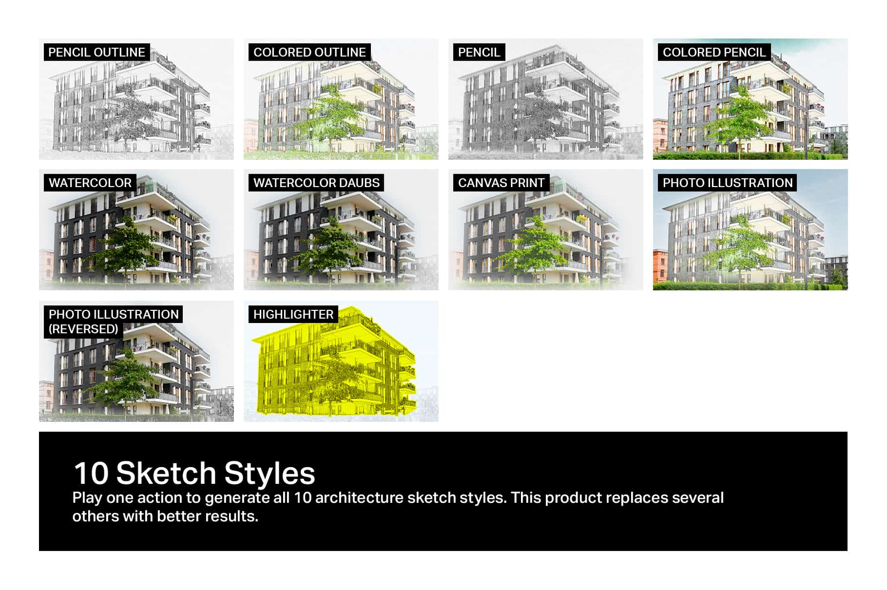 Free Architecture Sketch Photoshop Actions Photoshop Tutorials