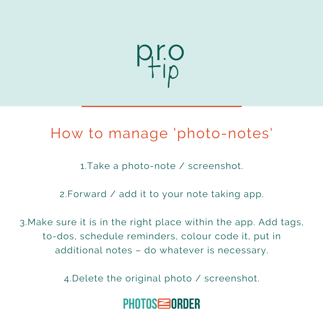 NoteTaking with Photos Photos in Order