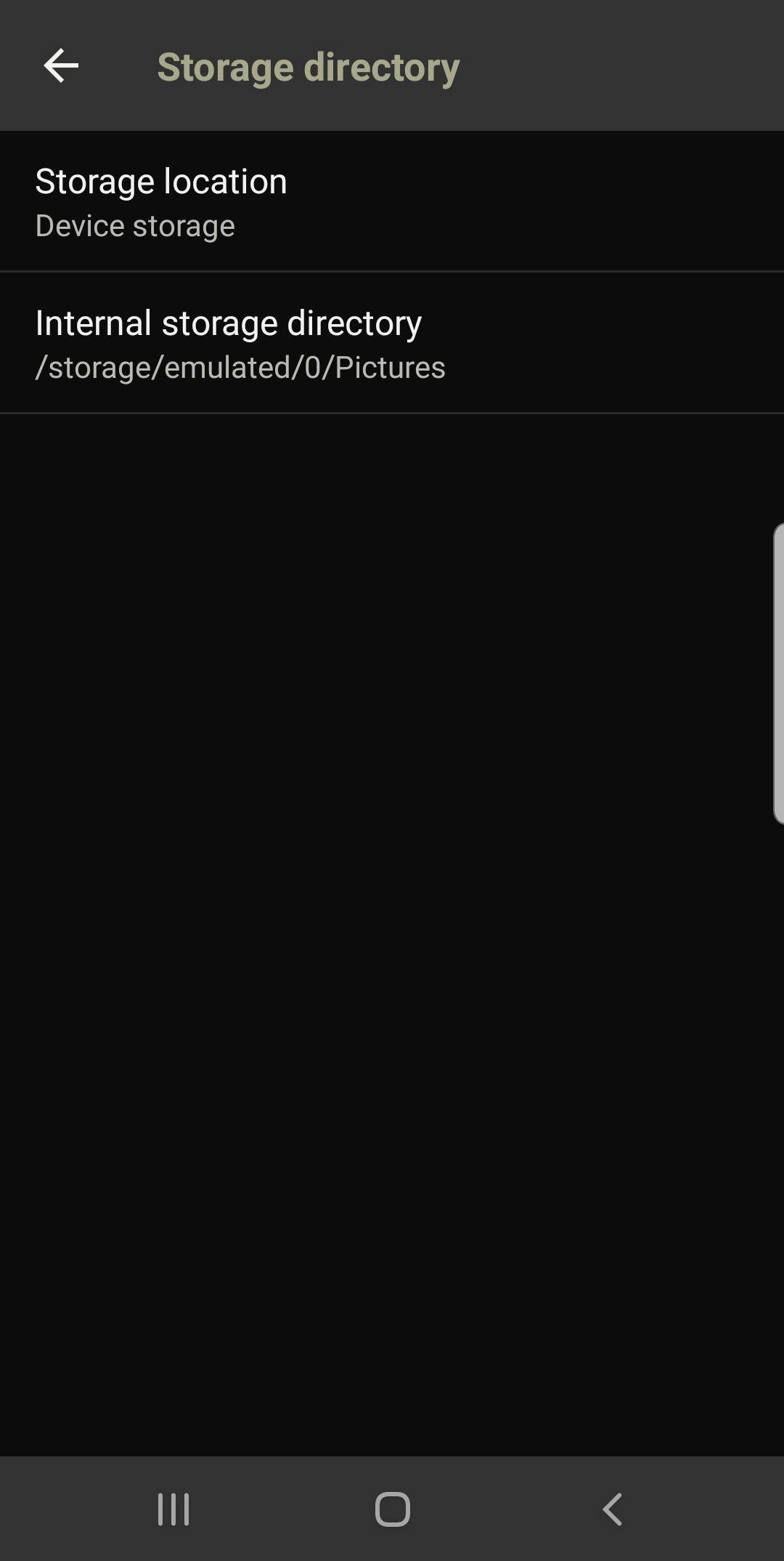 How can I choose a different location for my photos on my Android
