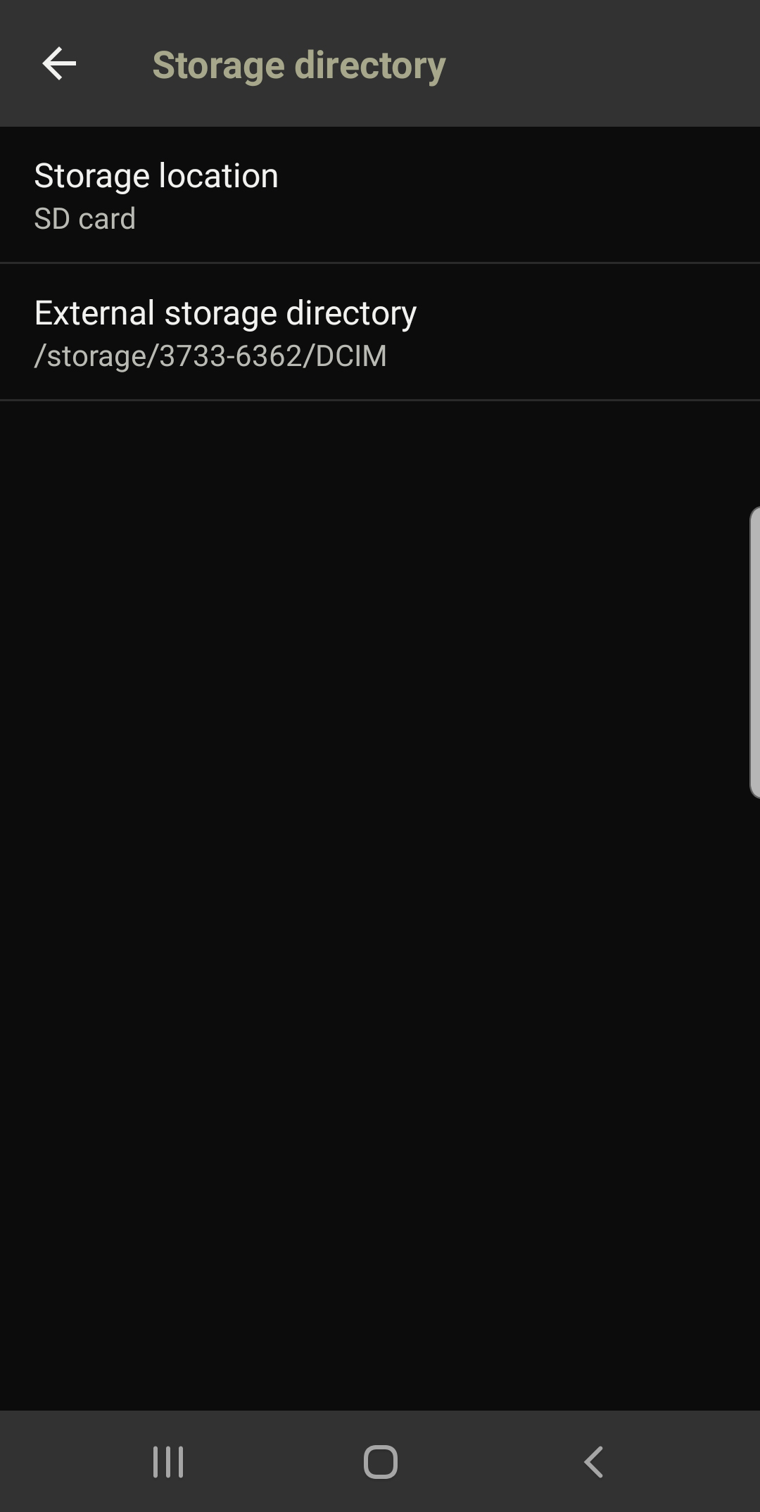 How can I choose a different location for my photos on my Android