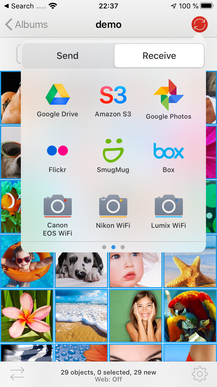 How can I pair my Lumix Camera with PhotoSync to transfer photos/videos