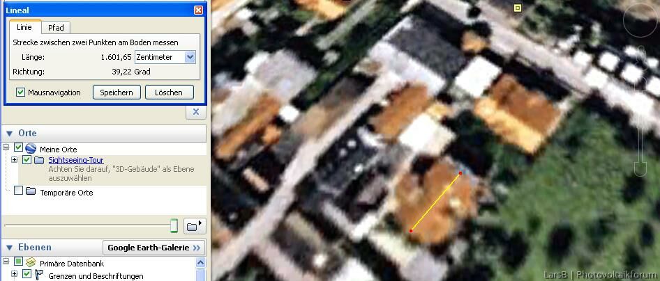 Ausrichtung Bestimmen mit Google Earth Allgemeine Anlagenplanung EEG