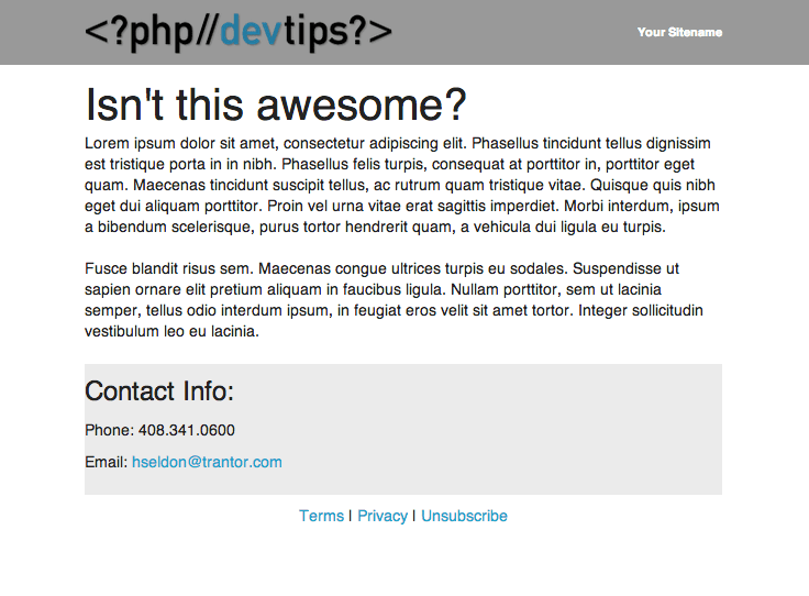 Templated HTML Email with PHP using PHPMailer PHP Dev Tips PHP Dev Tips