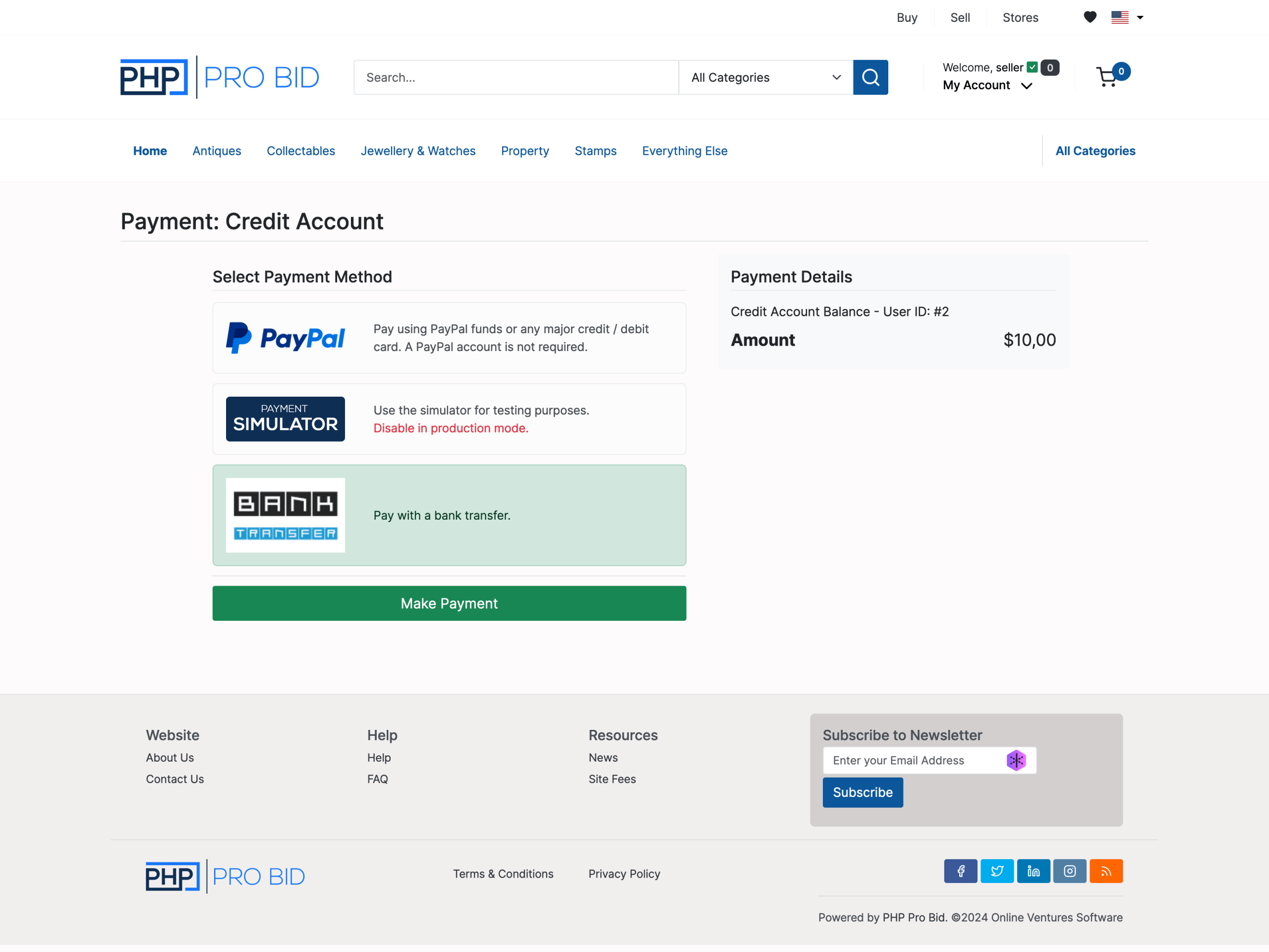 Bank Transfers / Addons, Themes & Services / Addons