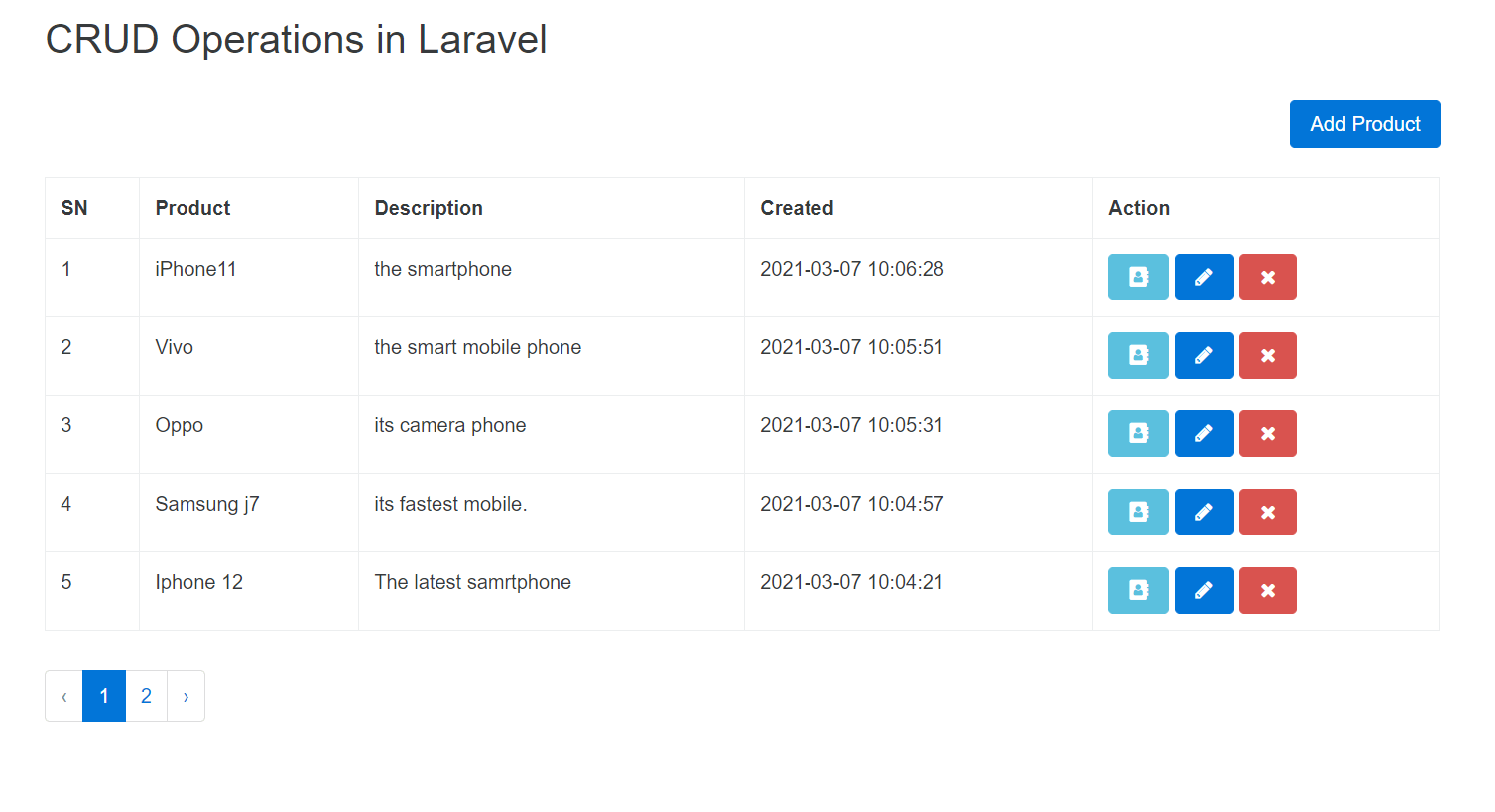 CRUD Operations in Laravel