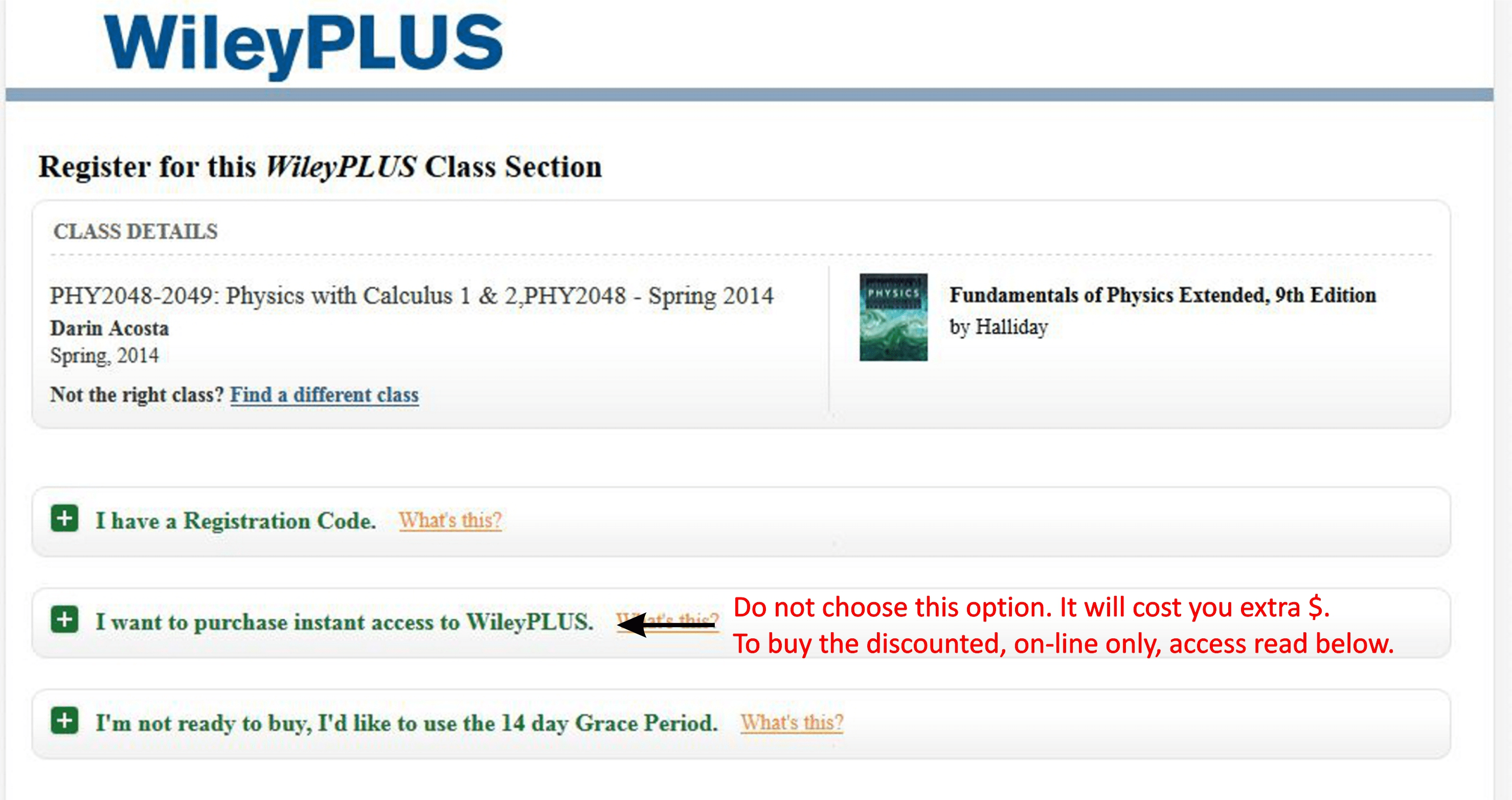 PHY2048 HITT & Wiley+ Registration