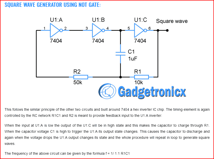 Oscillator Frequency of a Ring Oscillator with RC feedback