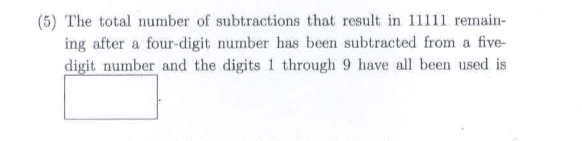Find the total number of subtraction remaining 1111?