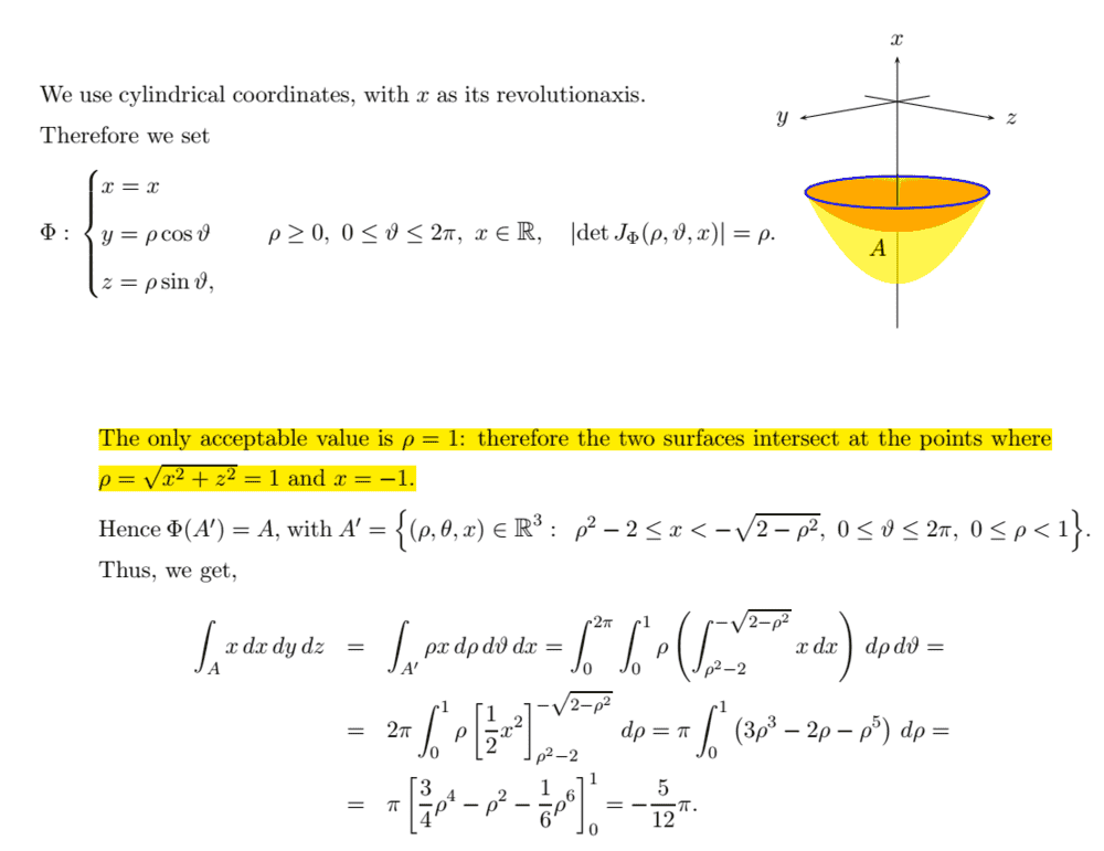 Problem with a triple integral in cylindrical coordinates