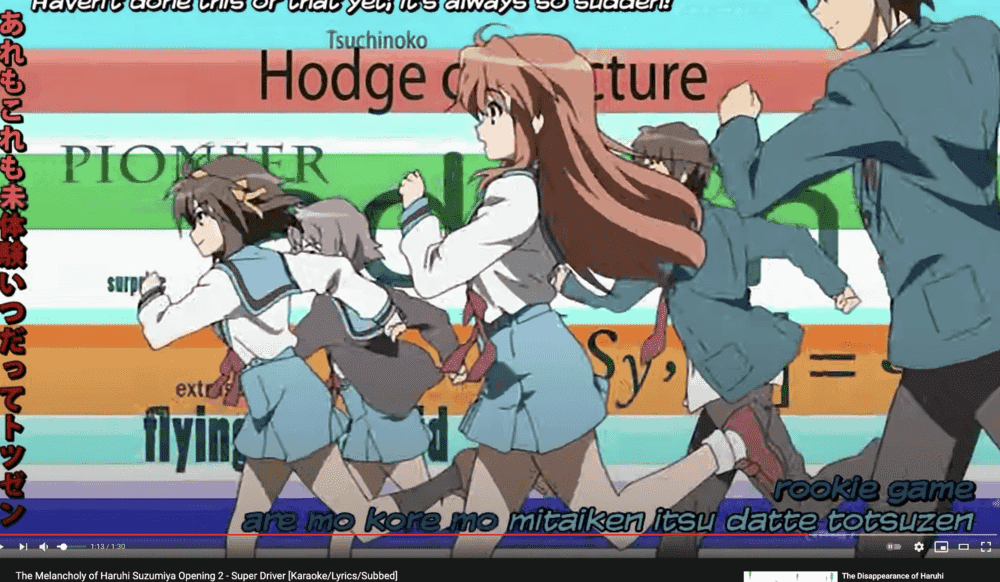 The Melancholy of Haruhi Suzumiya Opening 2 Physics Forums