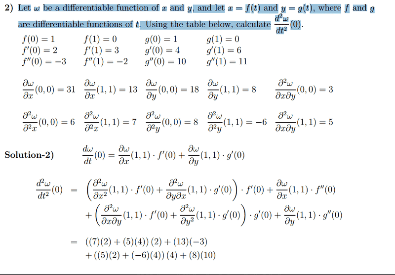 Applying Chain Rule to a function of two variables Physics Forums